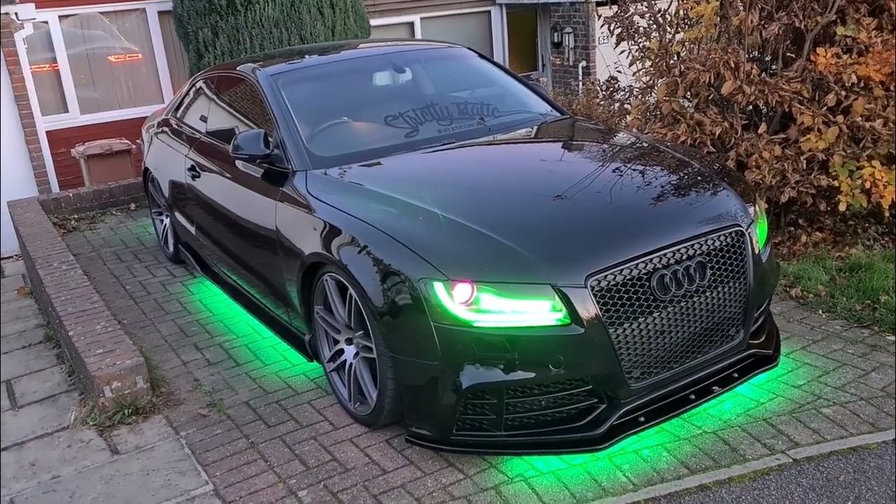 Custom Audi A5 sequential headlight/tailight/underglow - YouTube