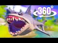 🟥 360 video Sharks VR Virtual Reality Jumps & Attacks Human Skin Underwater Fortnite Season 3