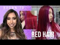 Brown to red hair | Dying my hair Vibrant RED! :P