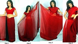 ٣ طرق لإرتداء الساري الهندي بأي قطعه قماش.How to wear india saree