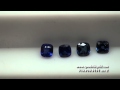 Comparing Color and Transparency in 4 Blue Sapphire Cushions