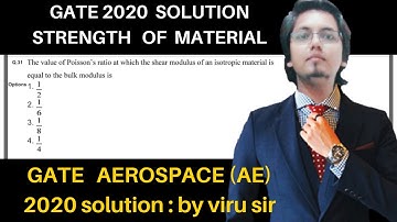 GATE AE 2020 solution | strength of material | solution by Viru sir | concept library 📚