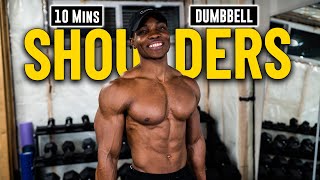 10 Minute Dumbbell Shoulders Workout (No Bench) | Build & Burn #7