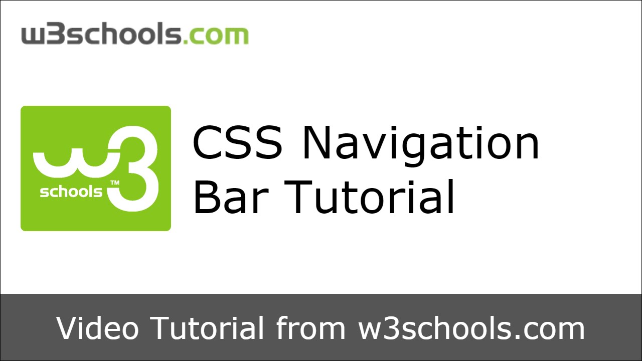 W3Schools CSS Navigation Bar Tutorial - YouTube