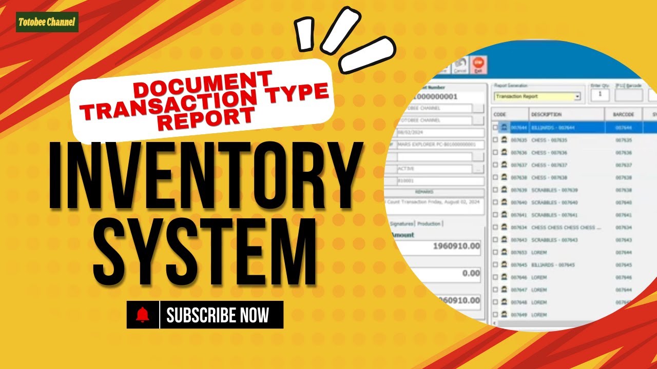 Inventory System #10: Document Transaction Type Report - YouTube