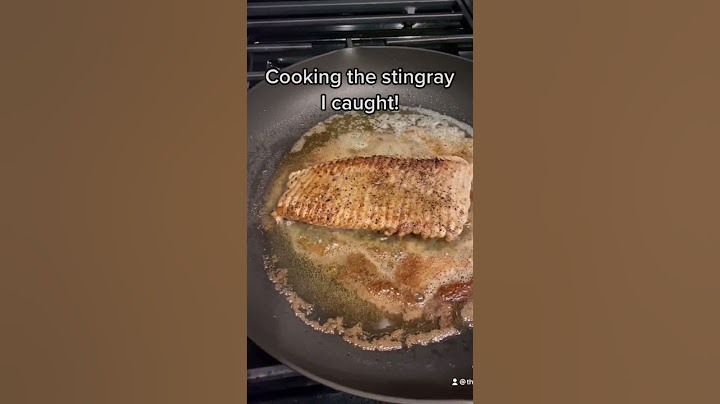 Cooking the stingray I caught.