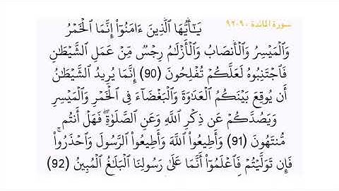 سورة المائدة ٩٠-٩٢ للقارئ وديع اليمني🌻