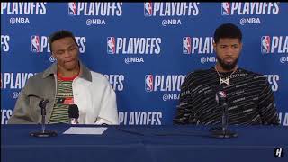 Westbrook and Paul George Salty After Loosing to Portland "Next Question"