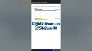 Enable High Performance Power Plan in Windows 11