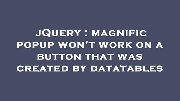 jQuery : magnific popup won