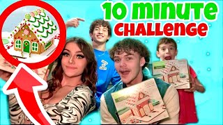 10 Minute Gingerbread House Challenge ! || VLOGMAS DAY 5