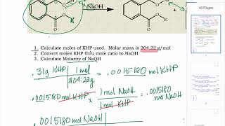 Calculations for the Standardization of NaOH lab