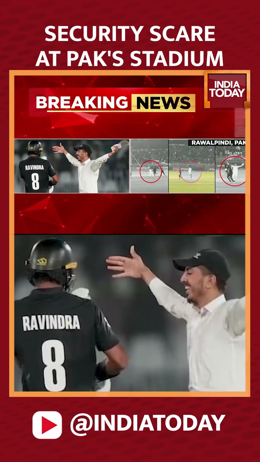 Major Security Breach As Pitch Invader Hugs NZ Player In Pakistan | India Today