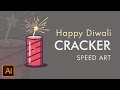 Happy Diwali | Crackers | Vector Drawing in Adobe Illustrator| Speedart