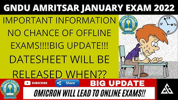 GNDU EXAM NEWS TODAY | GNDU ONLINE EXAM 2022 | GNDU AMRITSAR COLLEGES EXAM MODE LATEST UPDATE TODAY