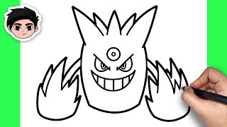 gengar and mega gengar (pokemon) drawn by yug_(yu_g)