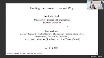 TILOS HOT-AI Workshop: Hunting the Hessian with Madeleine Udell (Stanford University)
