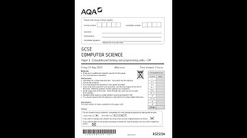 AQA GCSE Computer Science Paper 1 May 2023 Question Paper 8525 1a ComputATIonal