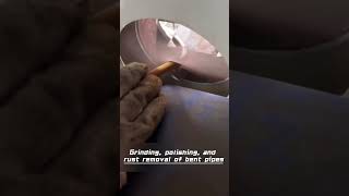 Grinding, polishing, and rust removal of bent pipes #polishing #machine #sanding #brushing#grinding