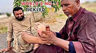 ASMR FEET TICKLISH MEN MASSAGE BEST IN THE WORLD | FOOT REFLEXOLOGY & LEG MASSAGE ( OUTSIDE MASSAGE)