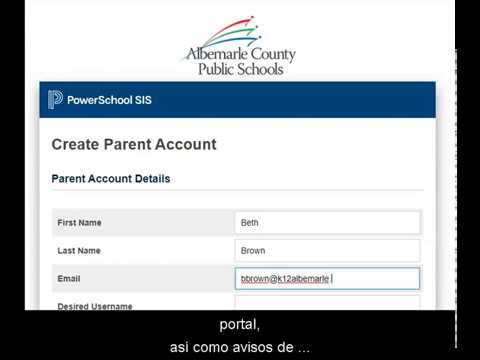 Crear una nueva cuenta de Portal de Padres PowerSchool