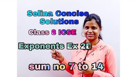 Exponents | Class 8 | ICSE | Selina Consice | Mathematics | Ex 2 B | full Solution