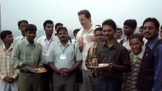 Joel Vestal with ServLife workers in India