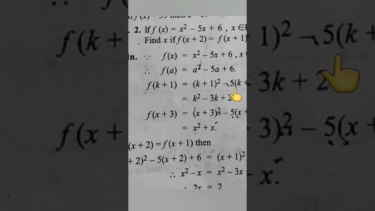 If F X 2 5x 6 Belongs To R Find A K 1 3 Shorts