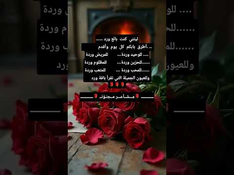 ليتني كنت بائع ورد أطرق بابكم كل يوم وأقدمد للوحيد وردة للمريض وردةللحزين وردة