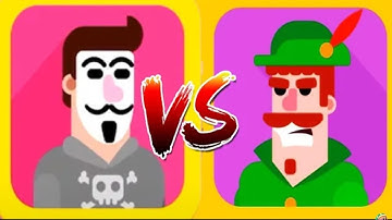 Bowmasters - Gameplay Walkthrough 47 Epic Wins - New Characters ANONYMOUS Vs ROBIN