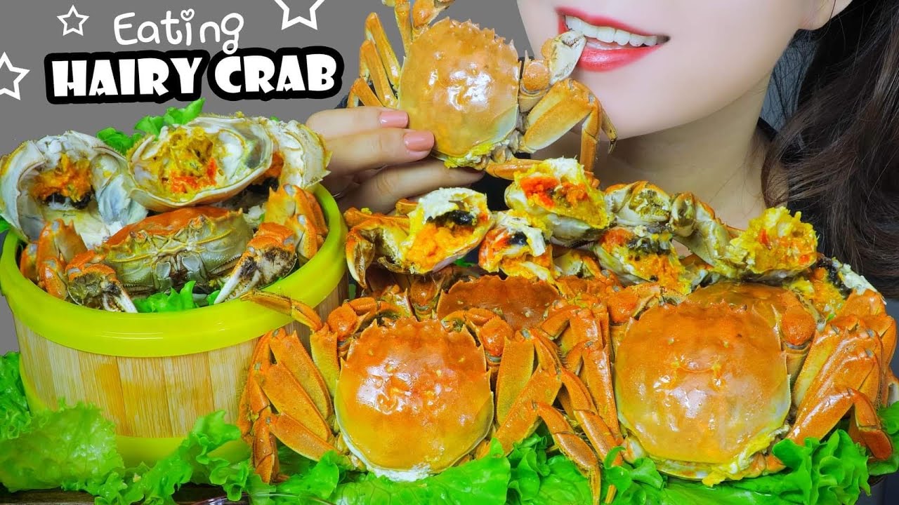 ASMR EATING HONGKONG HAIRY CRABS EATING SOUNDS | LINH-ASMR