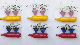 Membuat pot bunga gantung dari botol bekas // recycle used bottles into hanging flower pots