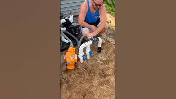 BLOWING AIR THRU MAIN DRAINS ON THIS POOL / NO CLOGS #pool #swimmingpool #blowing #hardwork#shorts