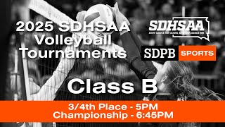 Cl B Sdhsaa Volleyball Tournament 34Th Place 5Pm Championship 645Pm Mt