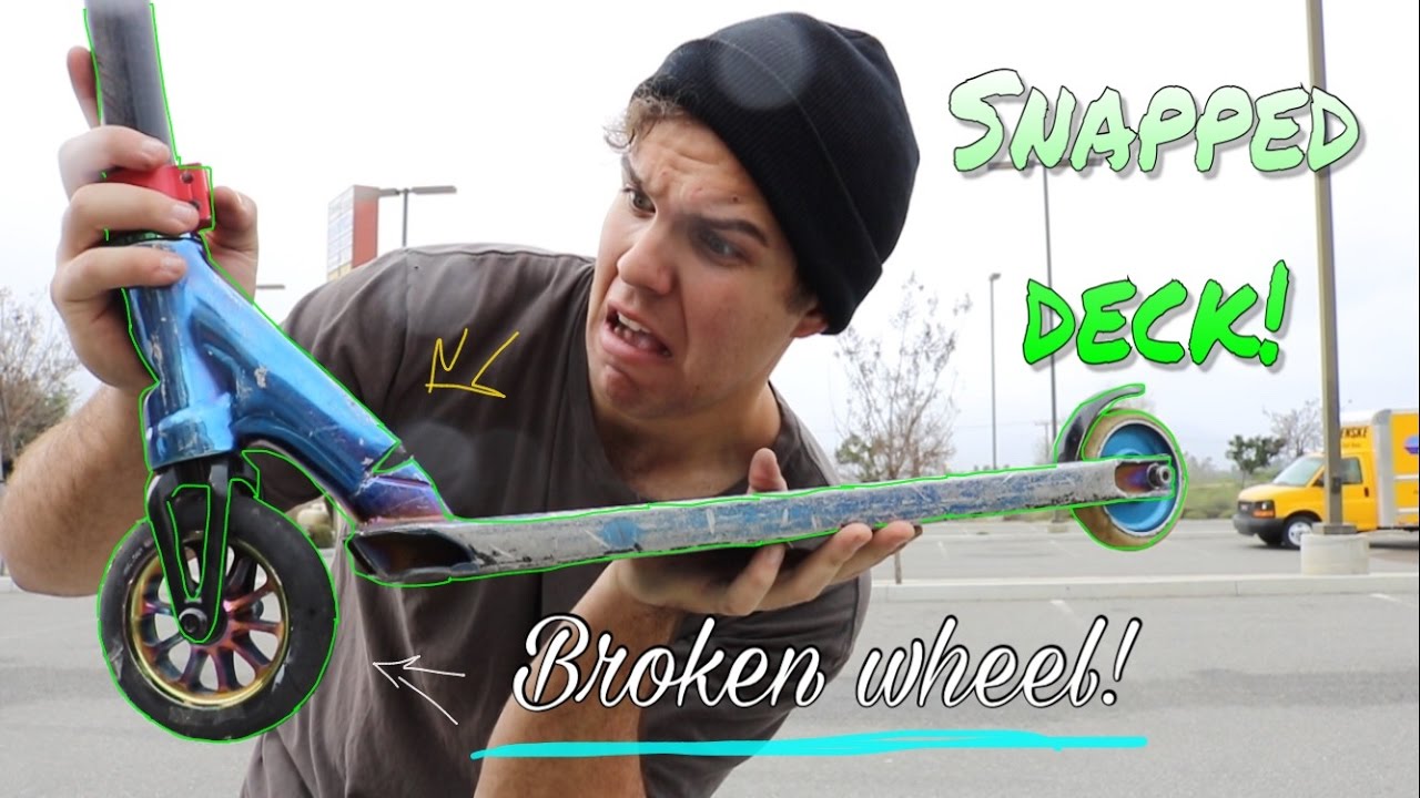 WORLDS SKETCHIEST SCOOTER VS SCOOTER TRICKS PART 2!! BROKEN DECK* YouTube