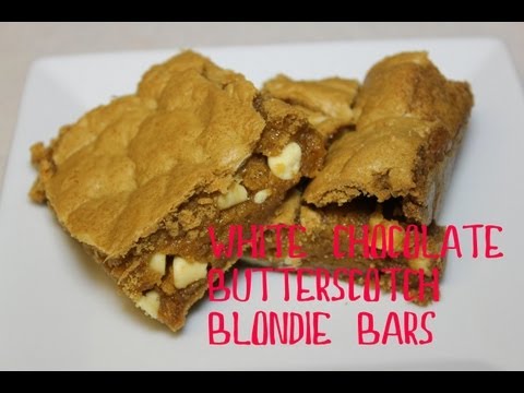 White Chocolate Butterscotch Blondie Bars with CookingAndCrafting