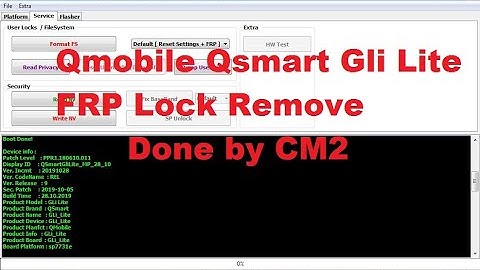 Qmobile Qsmart Gli Lite FRP Lock Remove Done by CM2 Sprd