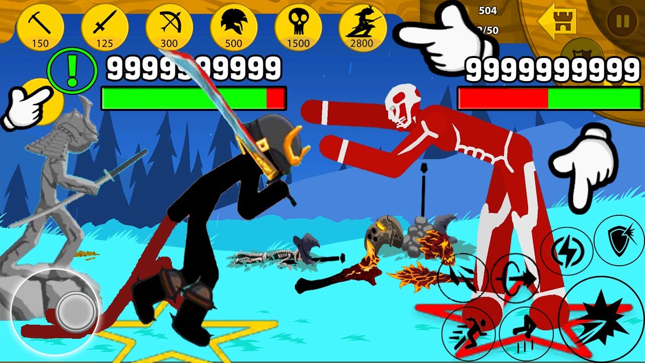 เกม hugo 2022 NEW EDITION SAMURAI GIANT VS COLOSAL TITAN GIANTS OF ATTACK ON TITAN | STICK WAR LEGACY