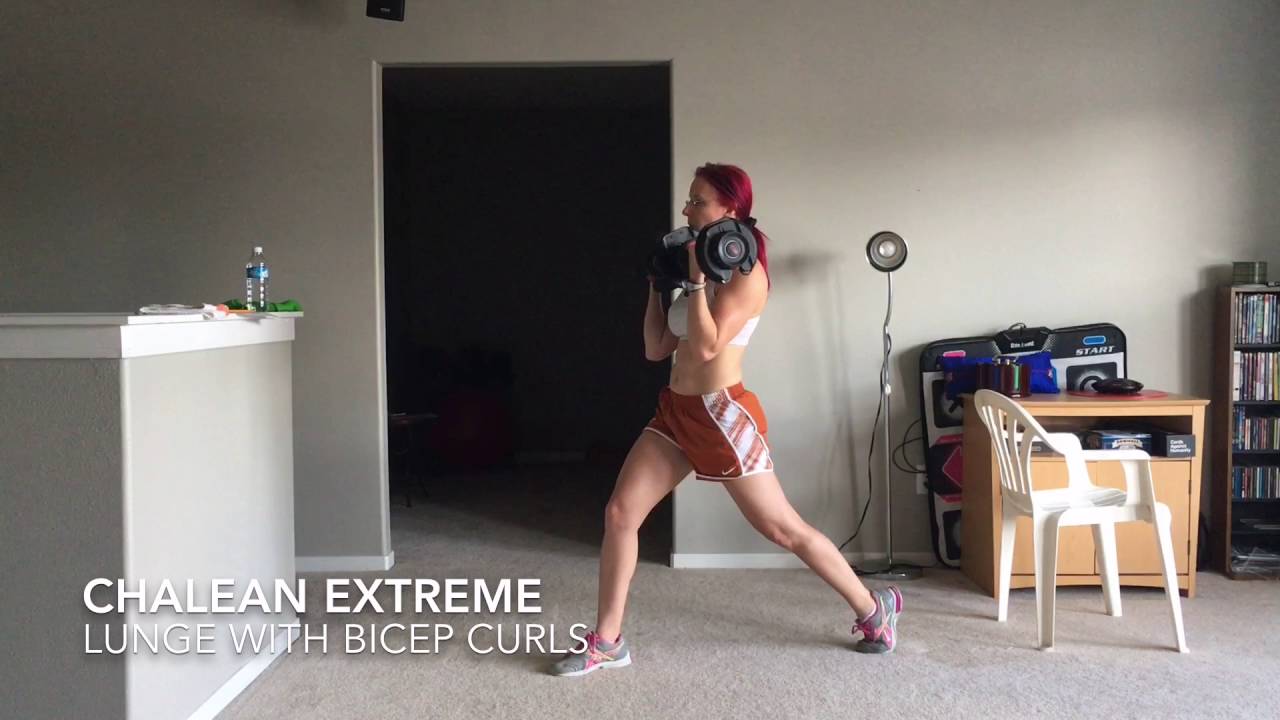 Chalean Extreme - Lean Circuit 2 - Lunge with Bicep Curls - YouTube