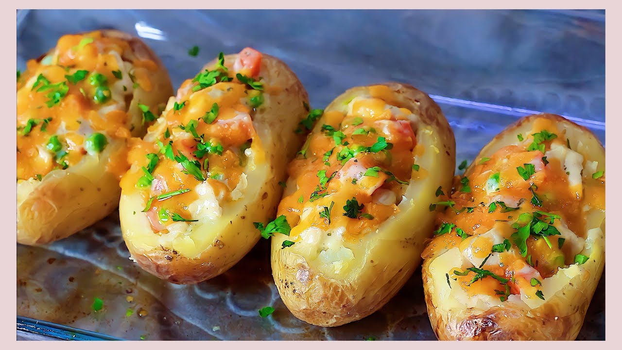 How To Make Chicken Pot Pie Potato Skins Easy Recipe Cook With Me