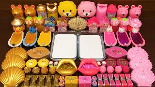 GOLD vs PINK! Mixing Random into GLOSSY Slime ! Satisfying Slime Video #1082