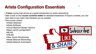 Arista Configuration Essentials FULL Course screenshot 5