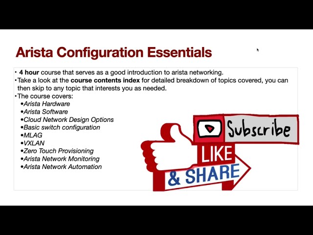 Arista Configuration Essentials FULL Course class=