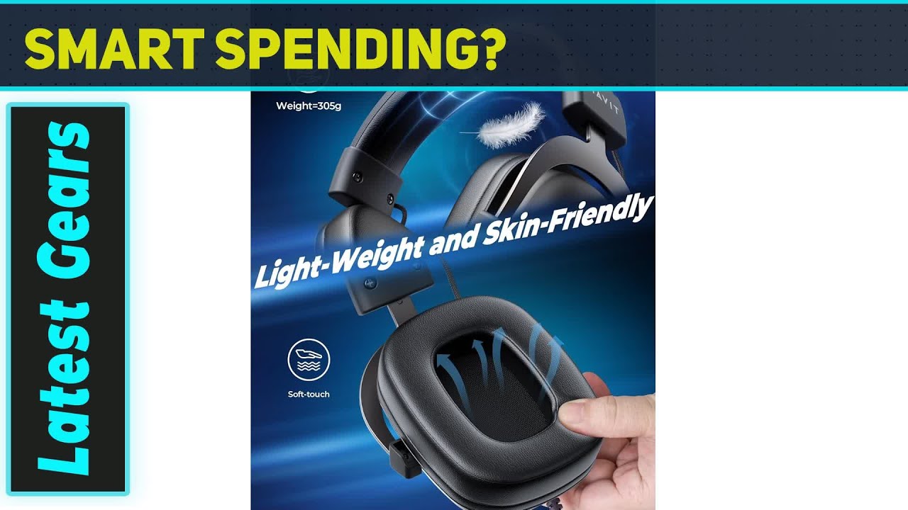 `havit H2002d Best Gaming Headset for PS5, PS4, and PC with 53MM Surround Sound