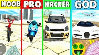 NOOB😂 vs PRO vs HACKER vs GOD😱 Indian Bike Driving 3D😍 Hayabusa To Wagnor To Bugatti 😳 Funny Story🤣