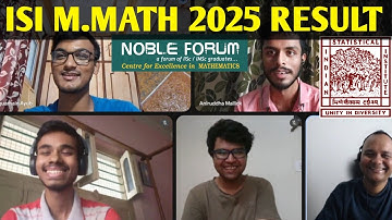 Super Champions of ISI M.MATH 2025! | Noble Forum Results Mentored by Sumit Sir | Next You ?