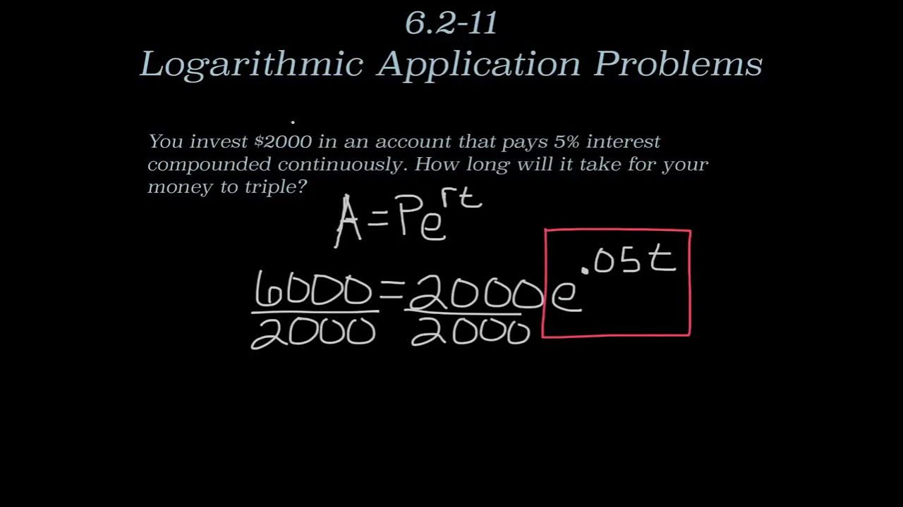 Logarithm Application Problems YouTube