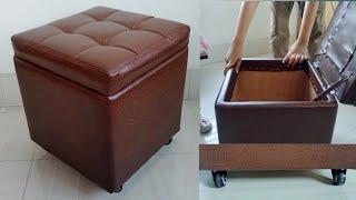 How to make a tufted ottoman stool with storage