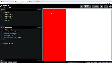 22 11 29, HTML, CSS 강좌, 104강, absolute, width, height, top, left 로 화면을 1 * 3 등분