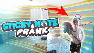 INSANE STICKY NOTE PRANK ON ROOMMATE (10,000+ STICKY NOTES)